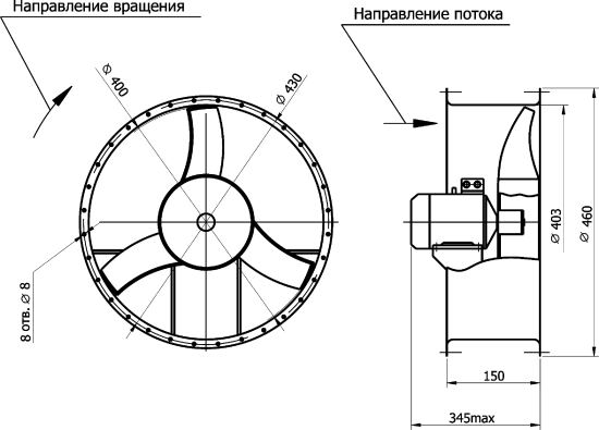 ОВ 06-300 №4 вентилятор осевой номер 4 3 Вентилятор ОВ 06-300 номер 4